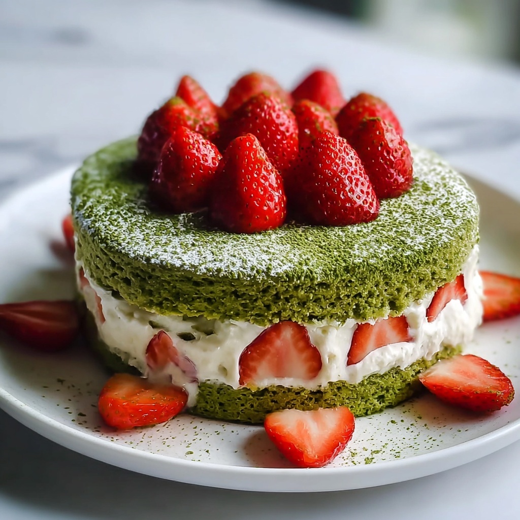 Matcha Strawberry Cake Recipe - Recipe Image