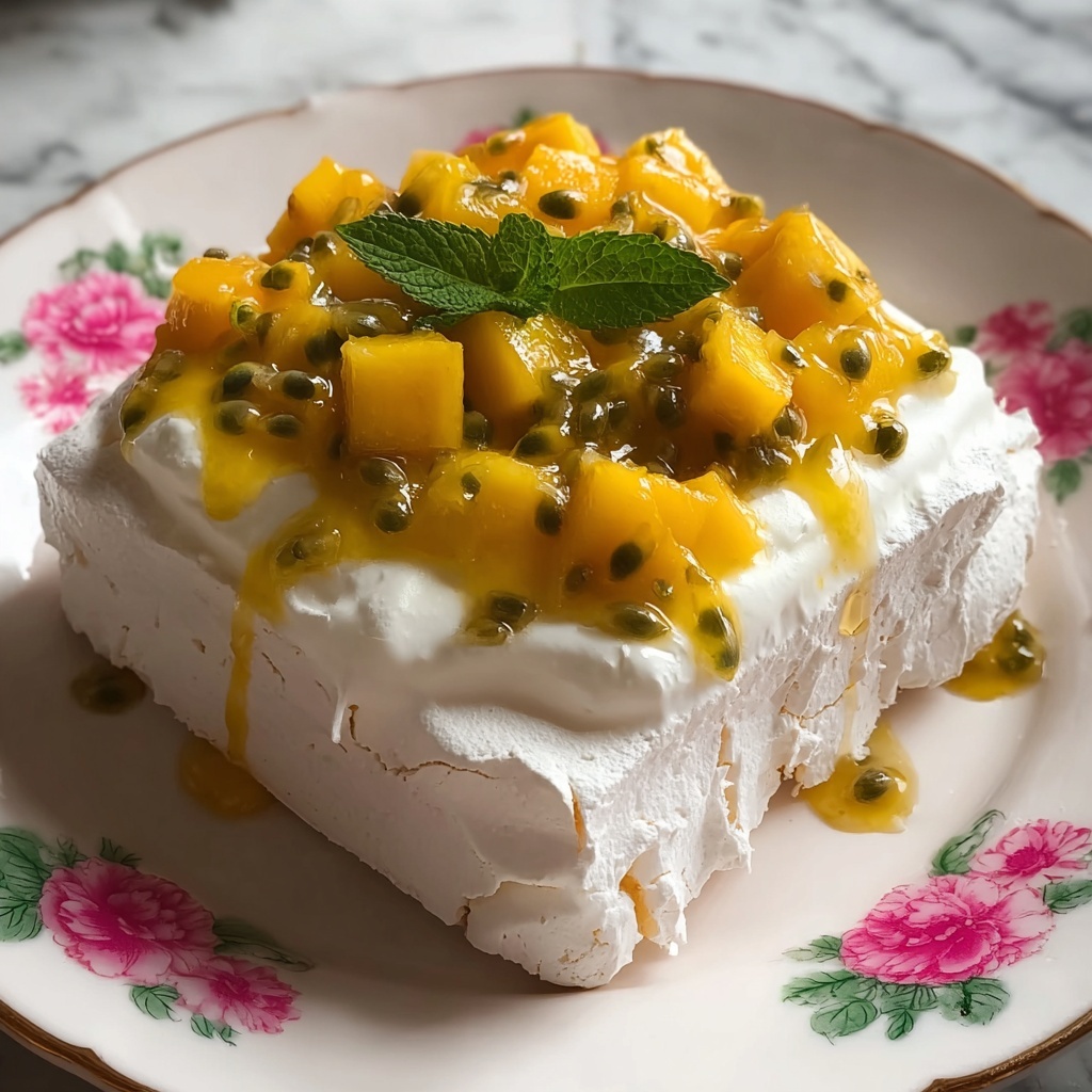 Mango Passionfruit Pavlova Recipe - Recipe Image