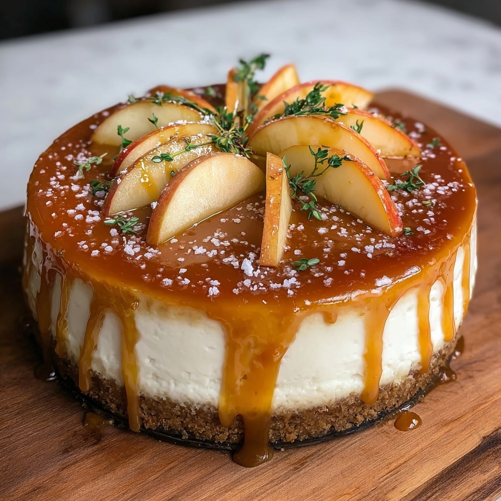 Salted Caramel Apple Cheesecake Recipe - Recipe Image
