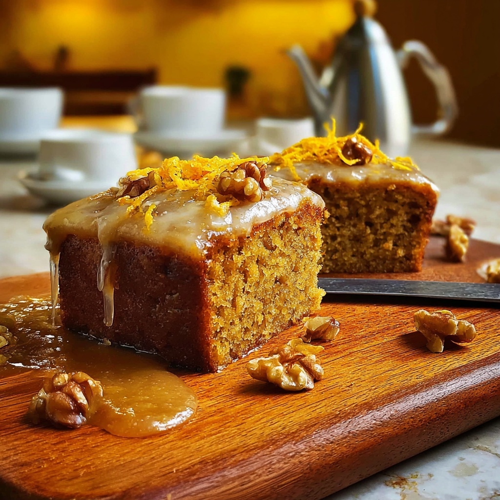 Sticky Orange Date Pudding with Toasted Walnuts Recipe - Recipe Image
