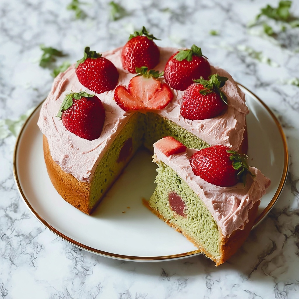 Strawberry Matcha Marble Pound Cake Recipe - Recipe Image