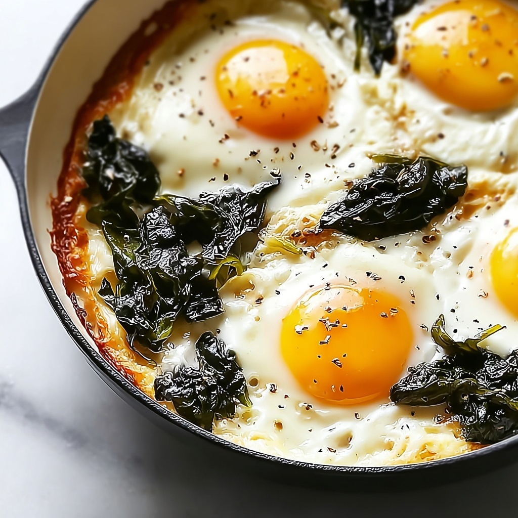 Baked Eggs Florentine: A Silky Spinach Delight You’ll Love Recipe - Recipe Image
