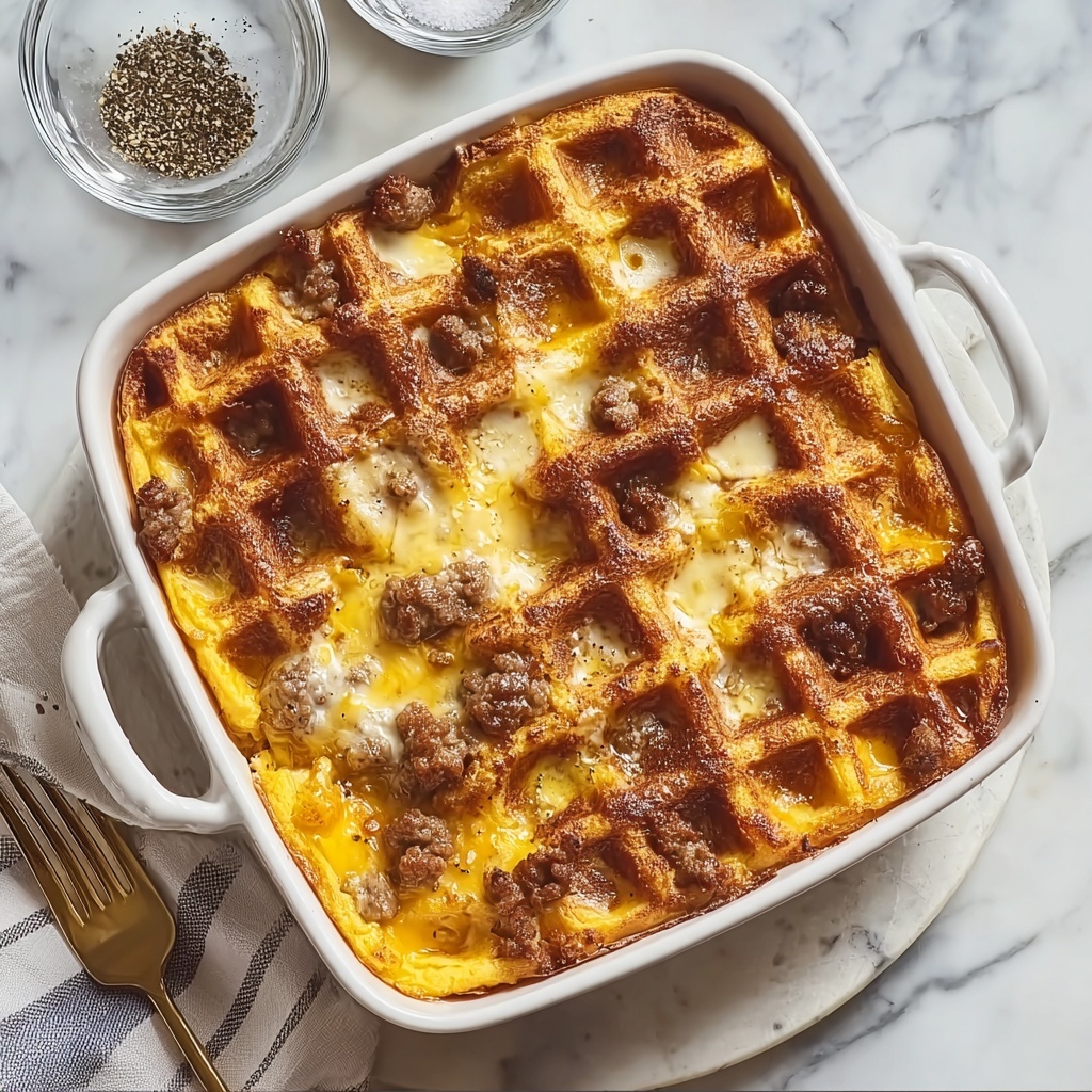 Sausage and Waffle Casserole: A Cozy Breakfast Delight Recipe - Recipe Image
