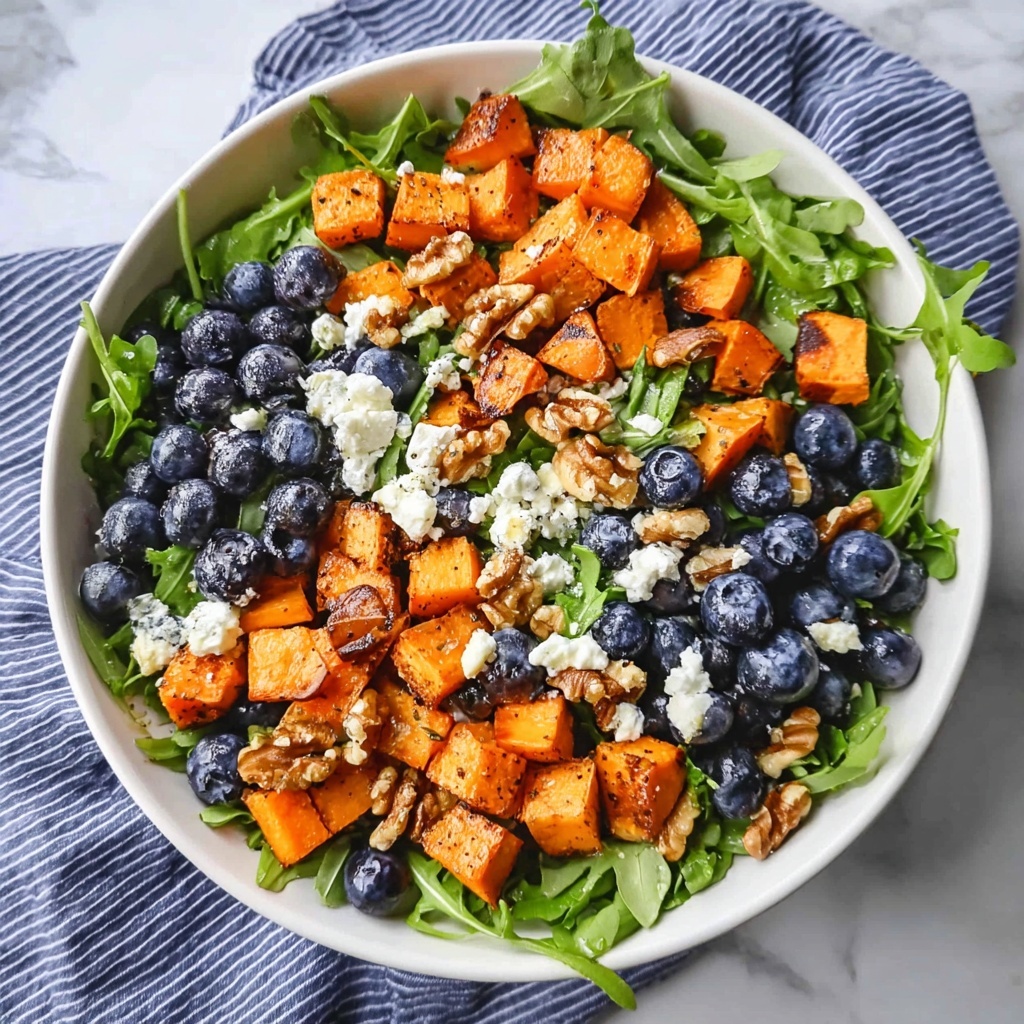 Honey Sweet Potato Summer Salad with Blueberries and Goat Cheese Recipe - Recipe Image