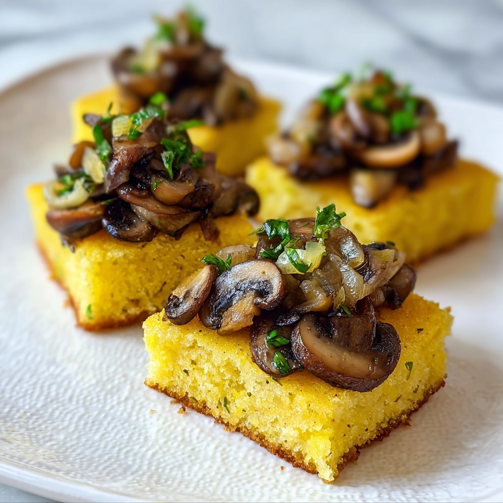 Savory Polenta Mushroom Canapé to Wow Your Guests Recipe - Recipe Image