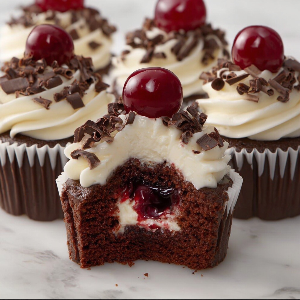 Decadent Black Forest Cupcakes Recipe - Recipe Image