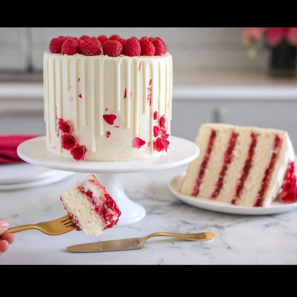 White Chocolate Raspberry Cake Recipe - Recipe Image