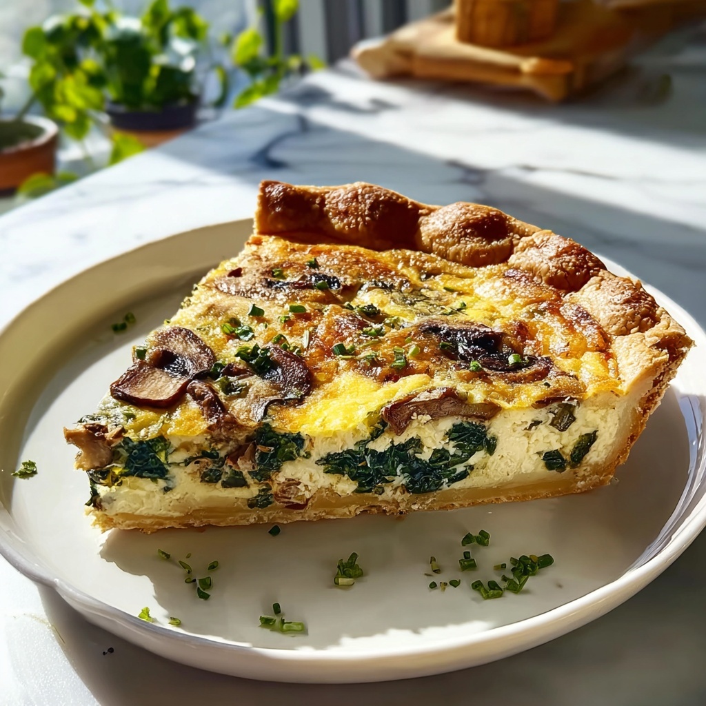 Spinach & Mushroom Quiche Recipe - Recipe Image