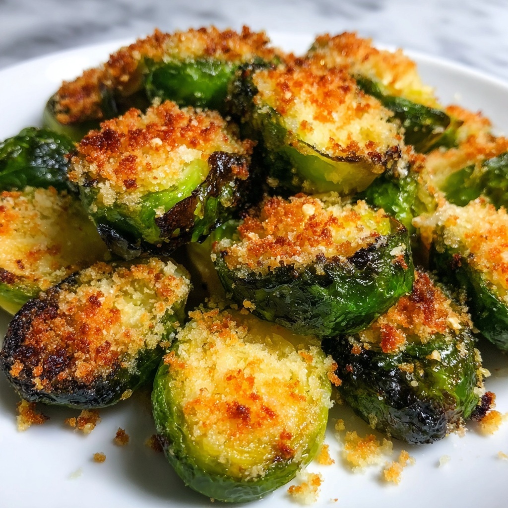 Crispy Parmesan Crusted Roasted Brussels Sprouts Recipe - Recipe Image