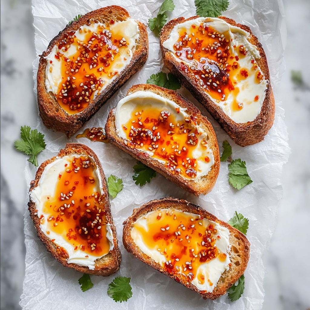 Irresistible Creamy Goat Cheese & Hot Honey Chili Crisp Crostini Recipe - Recipe Image