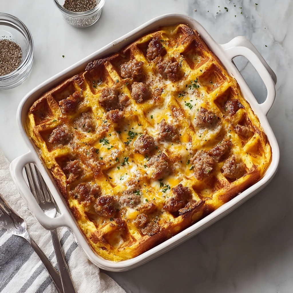 Sausage and Waffle Casserole: A Cozy Breakfast Delight Recipe - Recipe Image