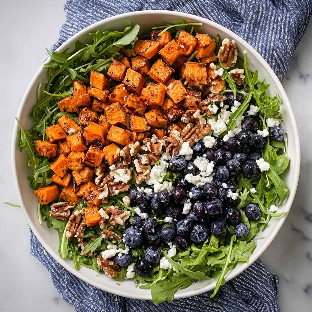 Honey Sweet Potato Summer Salad with Blueberries and Goat Cheese Recipe - Recipe Image