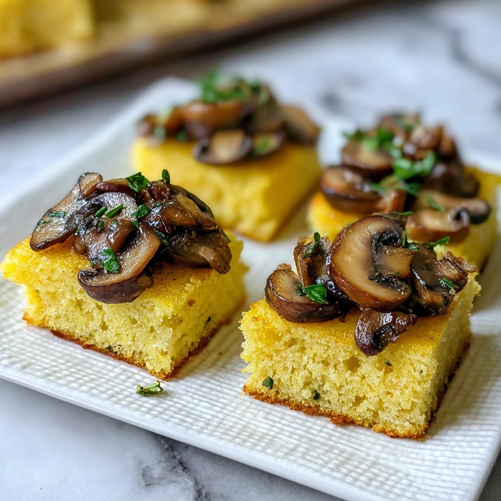 Savory Polenta Mushroom Canapé to Wow Your Guests Recipe - Recipe Image