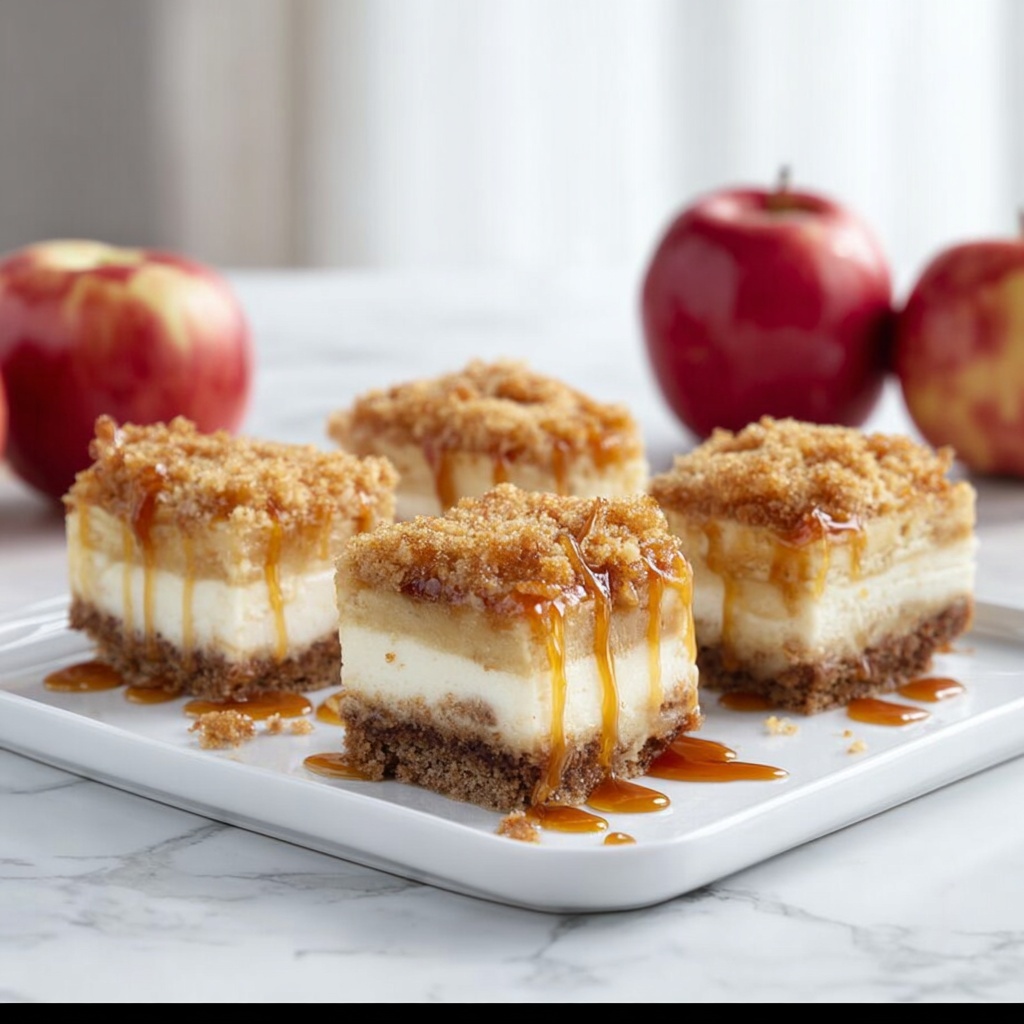 Gluten Free Caramel Apple Cheesecake Bars Recipe - Recipe Image
