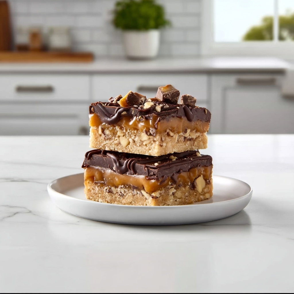 Caramel Chocolate Crunch Bars Recipe - Recipe Image