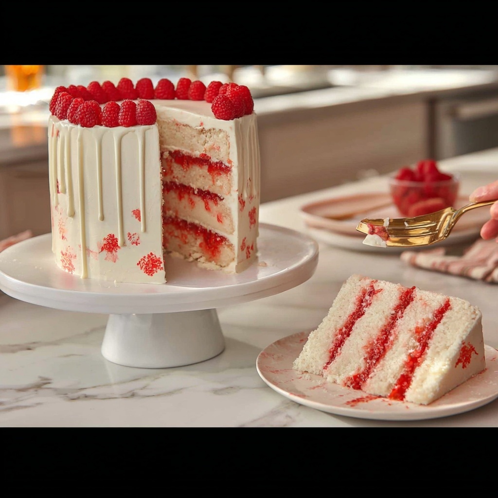 White Chocolate Raspberry Cake Recipe - Recipe Image