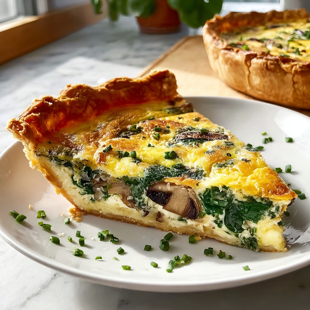 Spinach & Mushroom Quiche Recipe - Recipe Image