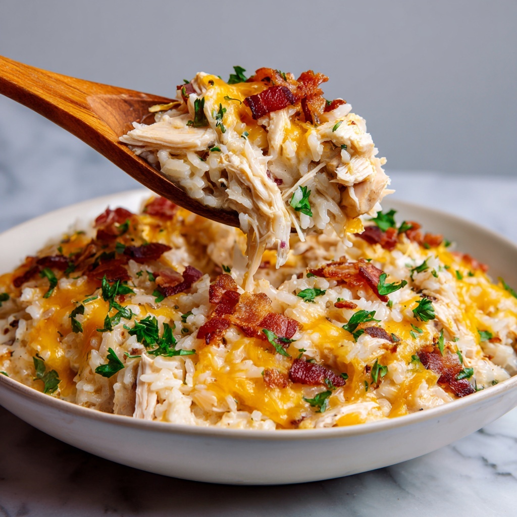 Chicken Alfredo Rice Casserole Recipe - Recipe Image