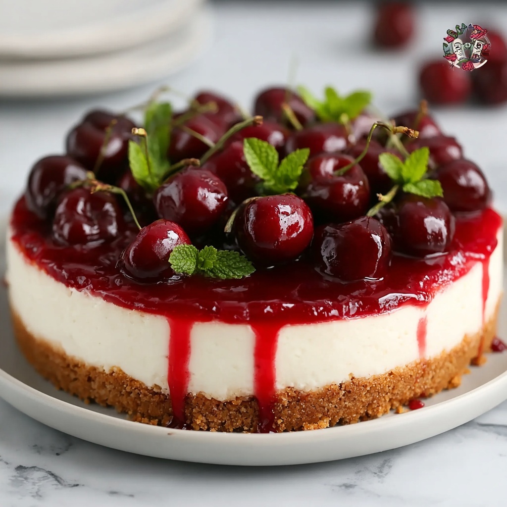 No-Bake Cherry Cheesecake Recipe - Recipe Image