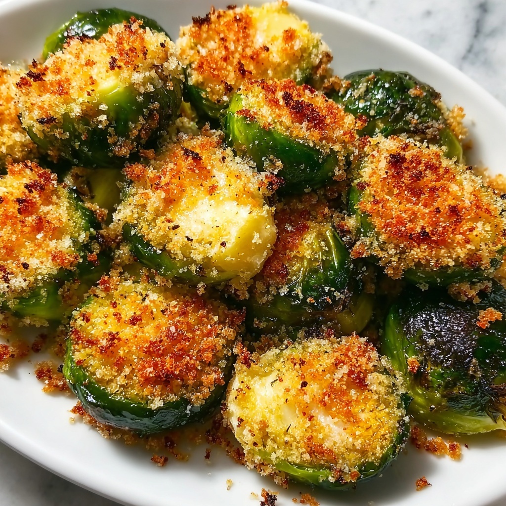 Crispy Parmesan Crusted Roasted Brussels Sprouts Recipe - Recipe Image