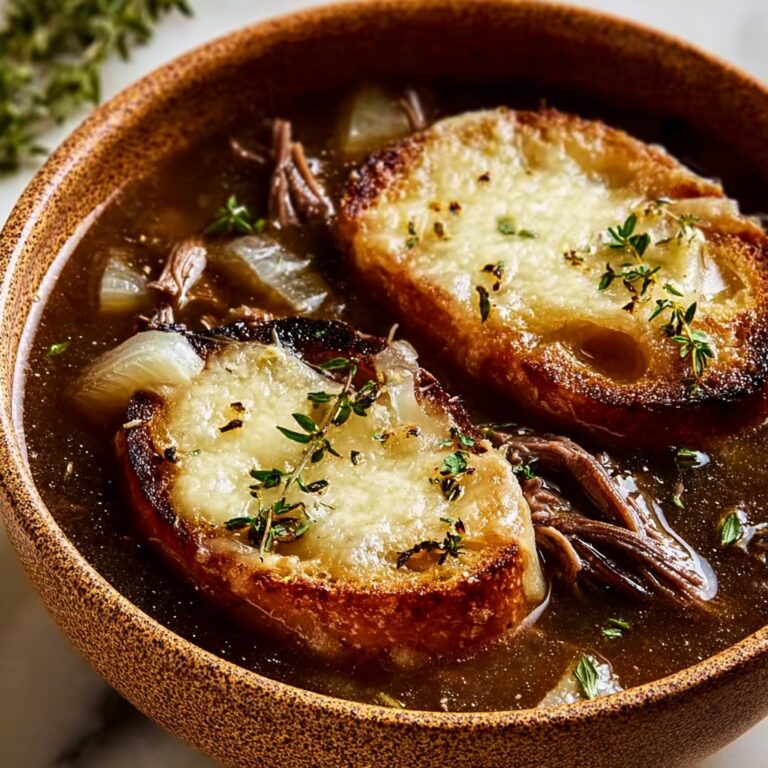 Savory French Onion Beef Short Rib Soup with Cheesy Toast Recipe