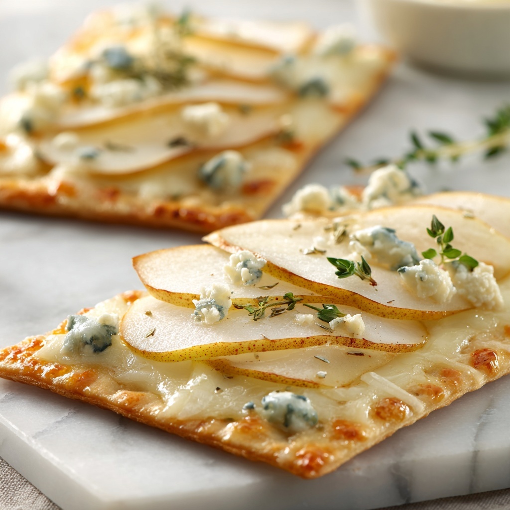 Pear and Gorgonzola Flatbread with Honey and Walnuts Recipe - Recipe Image