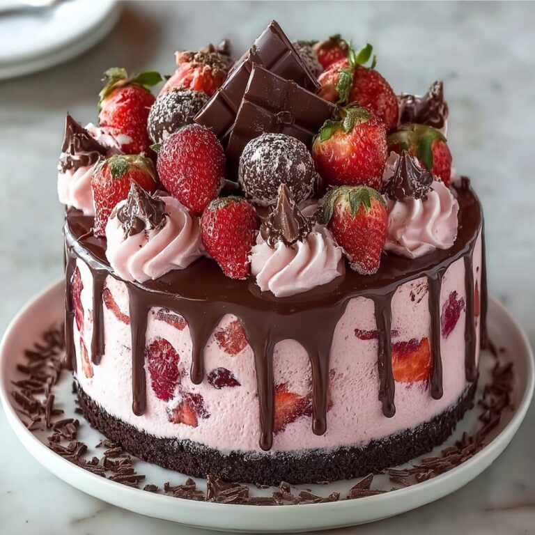 Chocolate Covered Strawberry Ice Cream Cake Recipe