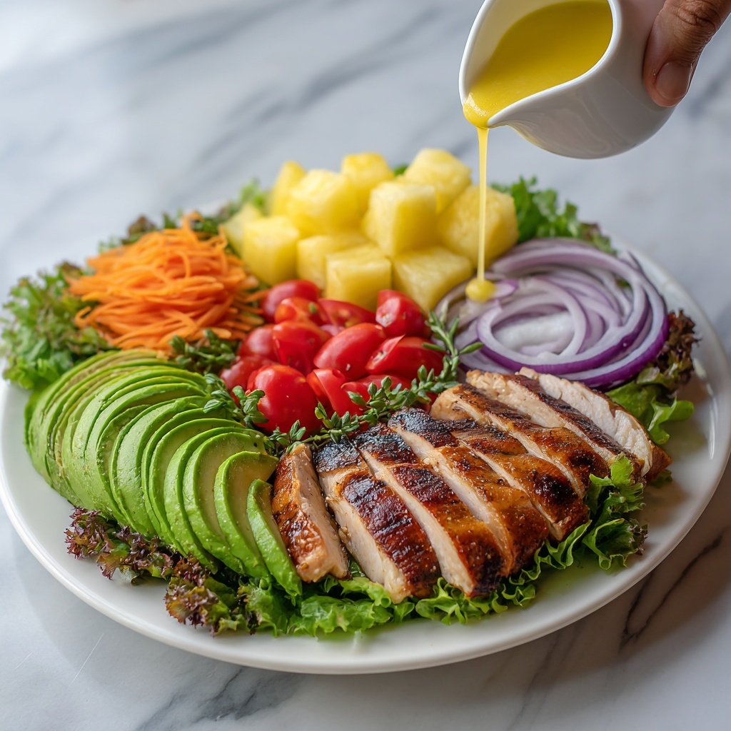 Hawaiian Chicken Salad with Coconut Lime Cilantro Rice Recipe - Recipe Image