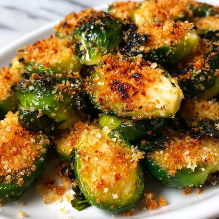 Crispy Parmesan Crusted Roasted Brussels Sprouts Recipe