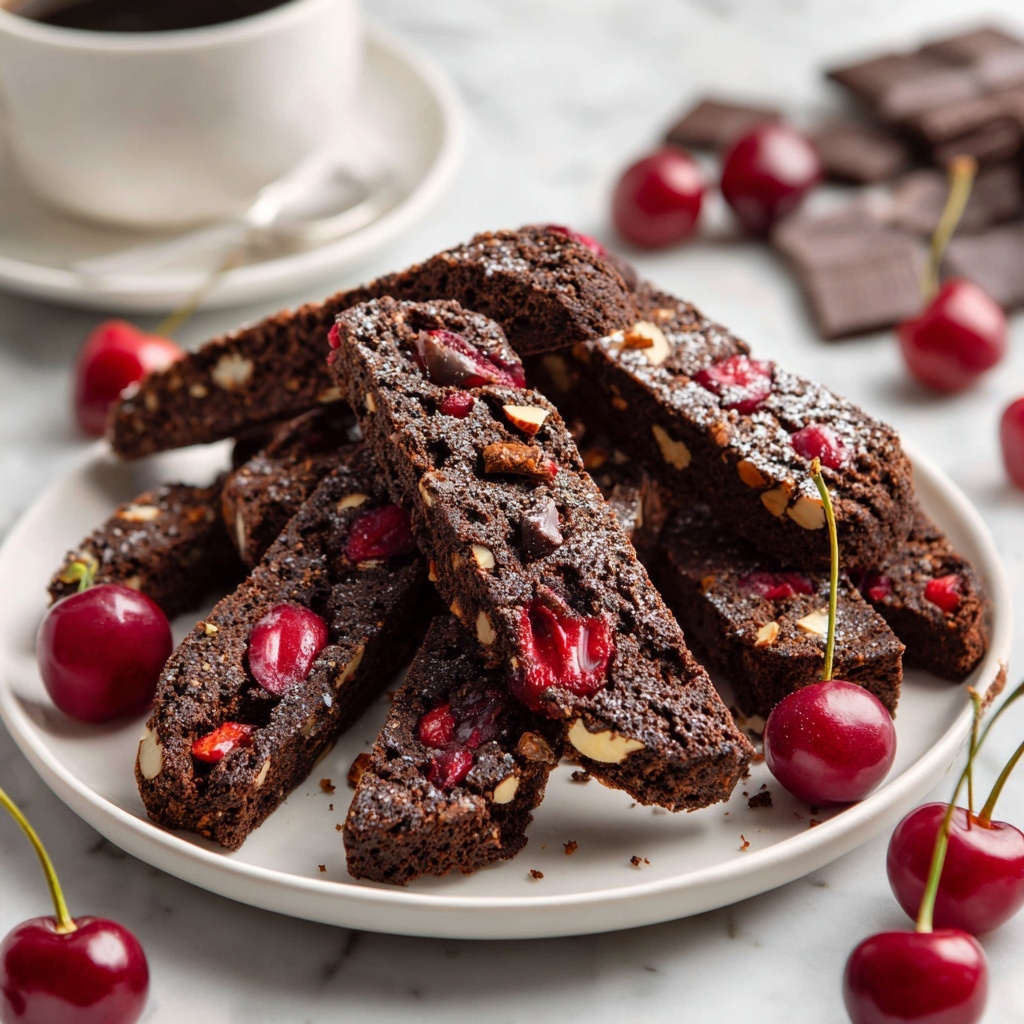 Decadent Chocolate Cherry Biscotti Recipe - Recipe Image