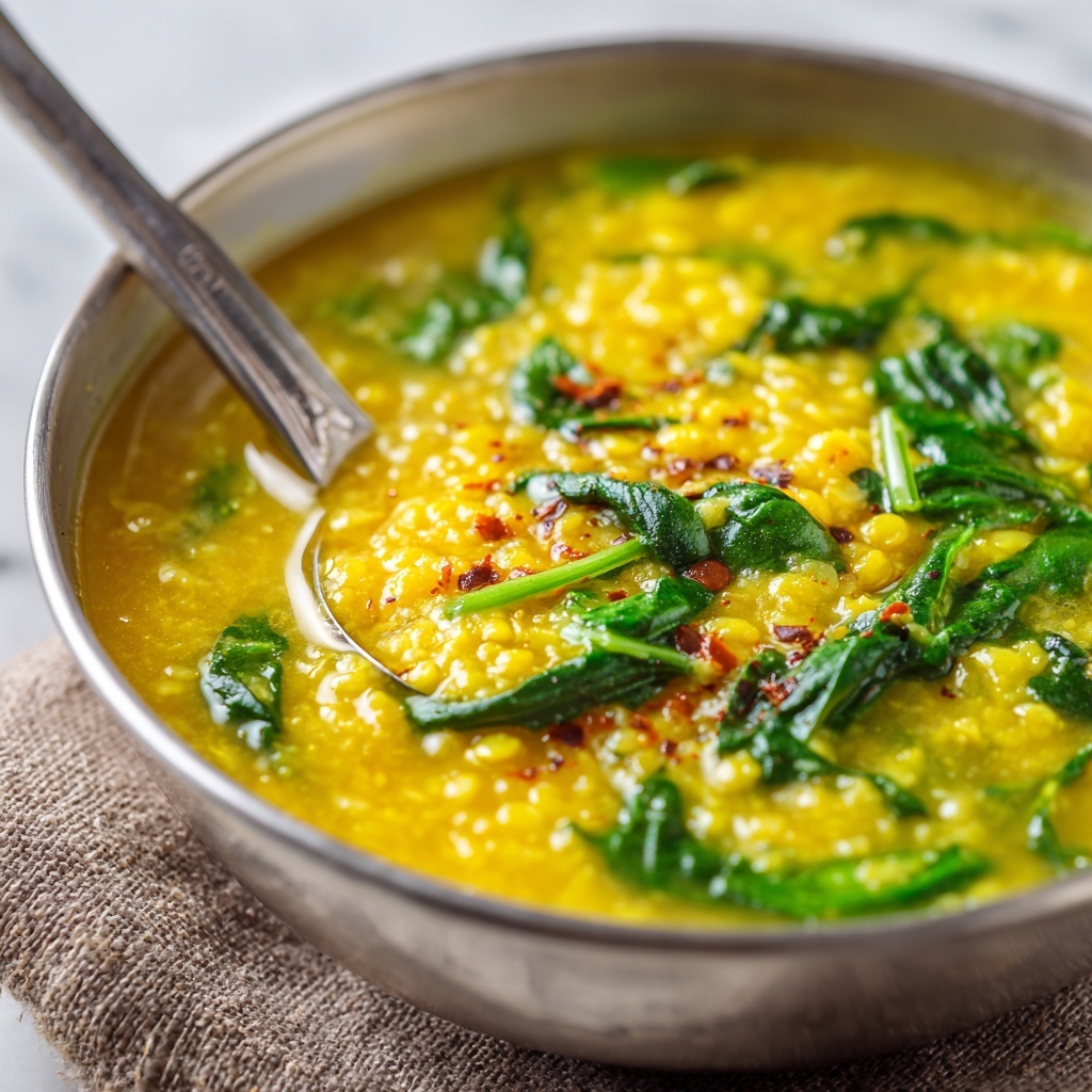 Indian Lentil Curry with Spinach Recipe - Recipe Image